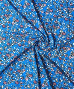 Çıtır Mavi Çiçekli Pamuk Viskon S1İZT