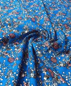 Çıtır Mavi Çiçekli Pamuk Viskon S1İZT