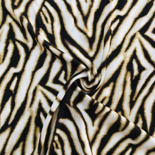 Caramel Zebra Desenli İpek Viskon S1