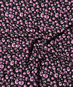 Pembe Güllü Pamuk Viskon Kumaş S1