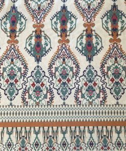 Alaçatı Desenli Naturel Keten Kumaş S1