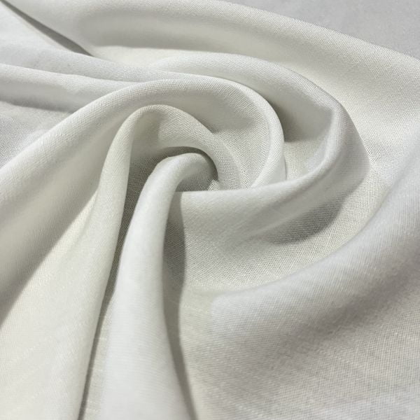 Dökümlü Naturel Keten Kumaş Beyaz S1