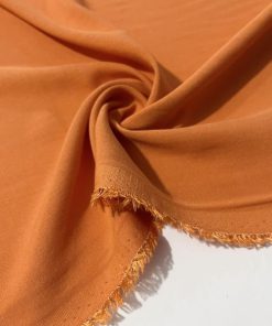 Dökümlü Naturel Keten Kumaş Orange S1