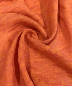 Jakarlı Dökümlü Keten Kumaş Orange S1YVZ