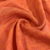 Jakarlı Dökümlü Keten Kumaş Orange S1YVZ