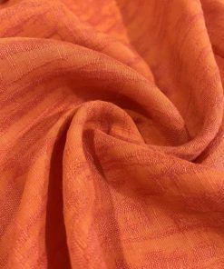 Jakarlı Dökümlü Keten Kumaş Orange S1YVZ