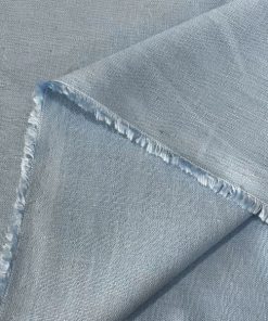 Yıkanmış Ham Keten Kumaş Mavi S1