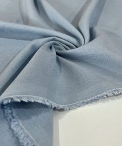 Yıkanmış Ham Keten Kumaş Mavi S1