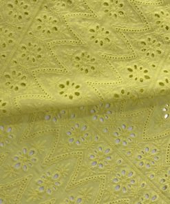 Çiçekli Pamuk Fisto Limon Sarısı S1