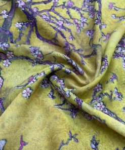 Dior Desenli Jorjet Krep Kumaş Sarı S1