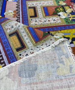 Geleneksel Türk Motifli Pamuklu Keten Kumaş S1