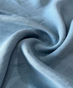 Dökümlü Ham Keten Kumaş Soft Mavi S1