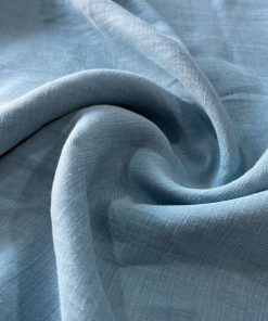 Dökümlü Ham Keten Kumaş Soft Mavi S1