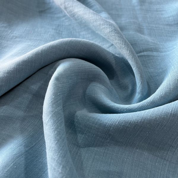 Dökümlü Ham Keten Kumaş Soft Mavi S1