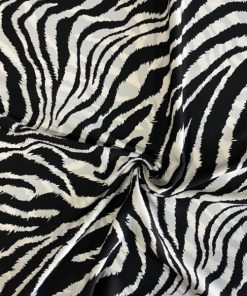 Saten Krep Kumaş Zebra Desenli S1BYR