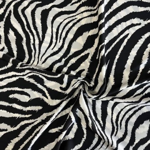 Saten Krep Kumaş Zebra Desenli S1BYR