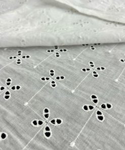 Çiçek Desenli Saf Pamuk Fisto Kumaş S1