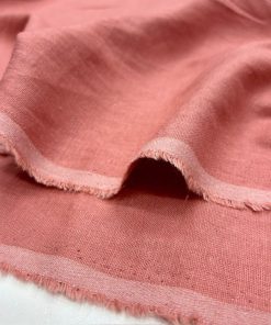 %100 Keten Kumaş Mercan Rengi