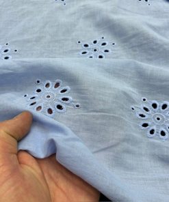 Bebe Mavisi Saf Pamuk Fisto Kumaş