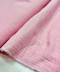 Çift Katlı Saf Pamuk Müslin Kumaş Şeker Pembe YVZ