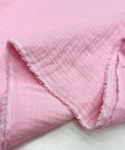 Çift Katlı Saf Pamuk Müslin Kumaş Şeker Pembe YVZ