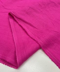 İthal 100% Keten Kumaş Fuşya Pembe
