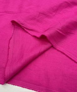 İthal 100% Keten Kumaş Fuşya Pembe
