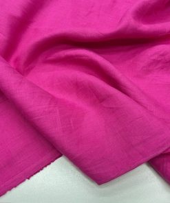 İthal 100% Keten Kumaş Fuşya Pembe