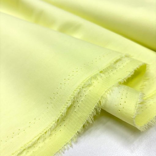 Açık Limon Sarısı Saf Pamuklu Vual Kumaş