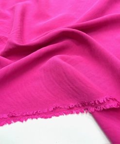 Fuşya Pembe Yıkanmış Cupro Kumaş