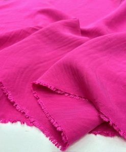 Fuşya Pembe Yıkanmış Cupro Kumaş