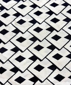 Geometrik Tasarım Jakarlı Pamuklu Cupro Kumaş SRVT