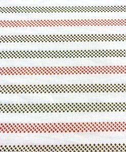 Pastel Geometrik Çizgili Pamuklu Keten Kumaş