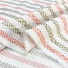 Pastel Geometrik Çizgili Pamuklu Keten Kumaş