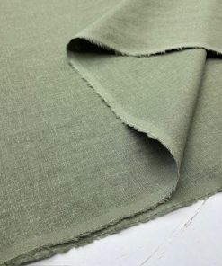 Soft Yeşil Natürel Keten Kumaş SYT