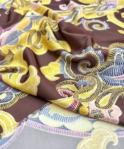 Vintage Etro Kahve İtalyan Saten Kumaş