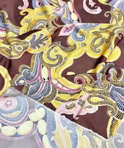 Vintage Etro Kahve İtalyan Saten Kumaş