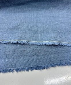 Yıkanmış Ham Keten Kumaş İndigo Mavi