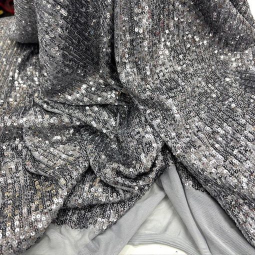 Zara Pullu Payet Kumaş Füme