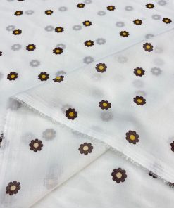 Eni 150 Cm Papatyalı Pamuk Tülbent Vual Kumaş YVZ