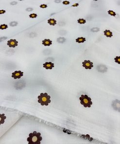 Eni 150 Cm Papatyalı Pamuk Tülbent Vual Kumaş YVZ