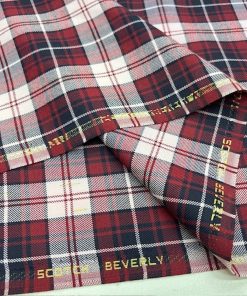 Scotch Bordo Ekoseli Viskos Kumaş