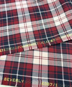 Scotch Bordo Ekoseli Viskos Kumaş