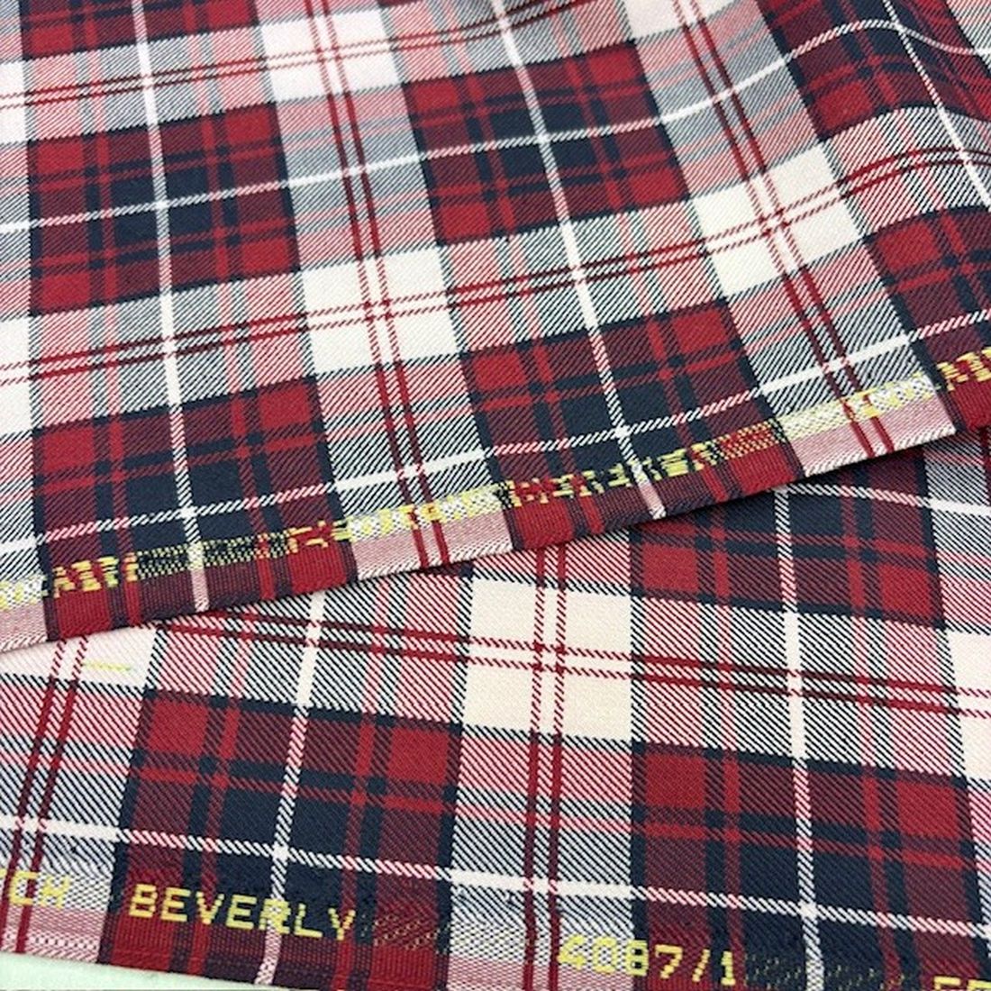 Scotch Bordo Ekoseli Viskos Kumaş