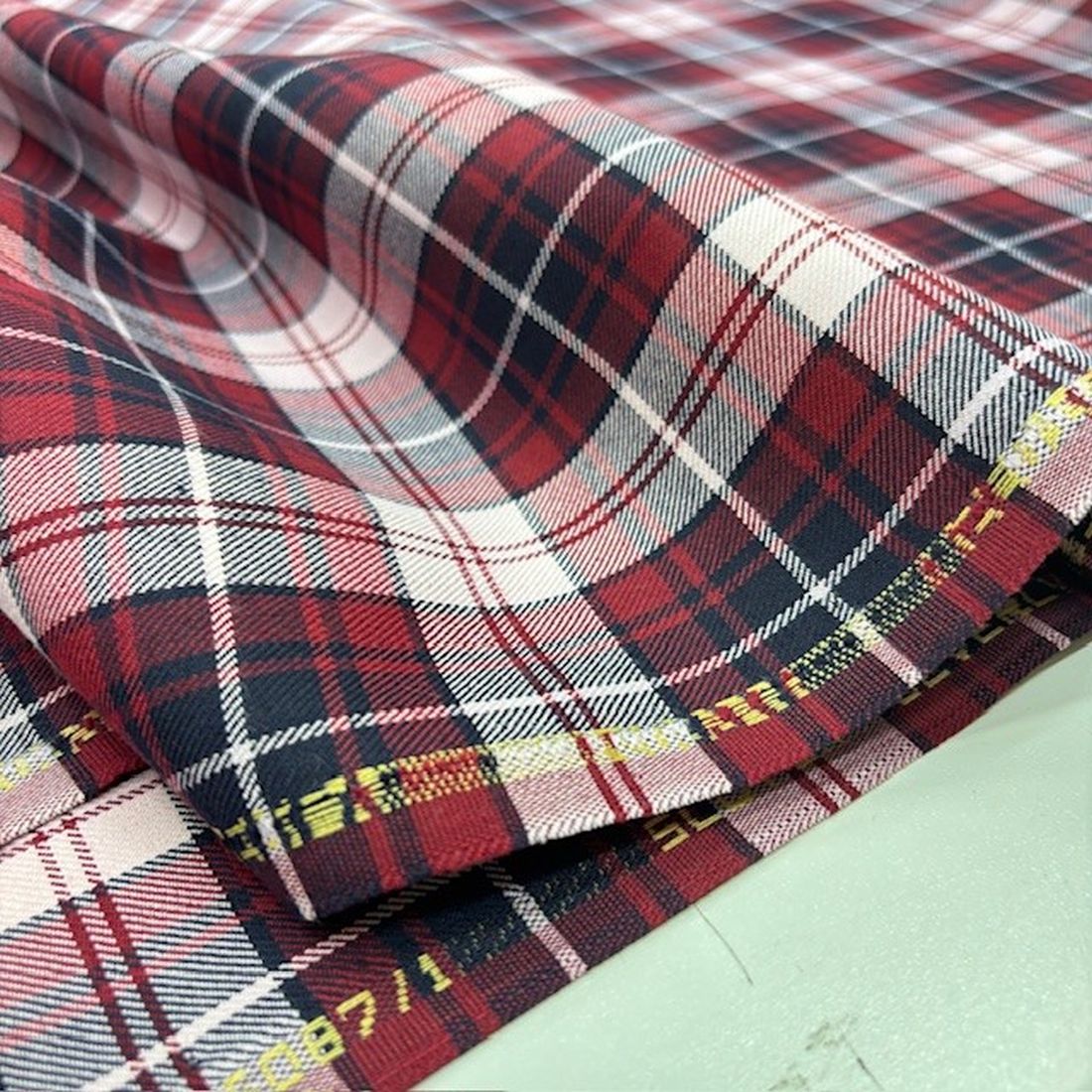 Scotch Bordo Ekoseli Viskos Kumaş