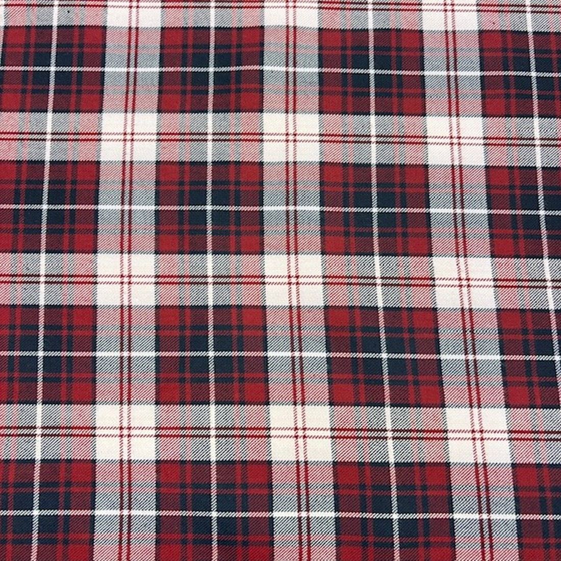 Scotch Bordo Ekoseli Viskos Kumaş