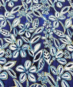 Sulu Mavi Desenli Viskon Kumaş YVZ