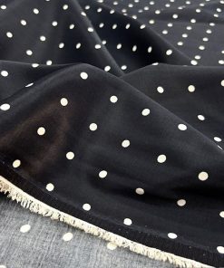 Zara Puantiyeli Filoş İpeksi Cupra Kumaş Siyah