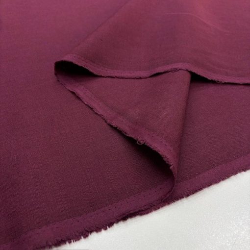 100% Keten Kumaş Bordo