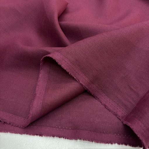 100% Keten Kumaş Bordo